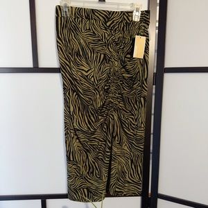 Michael Kors skirt leopard print stretchy soft adjustable Havana green 🆕